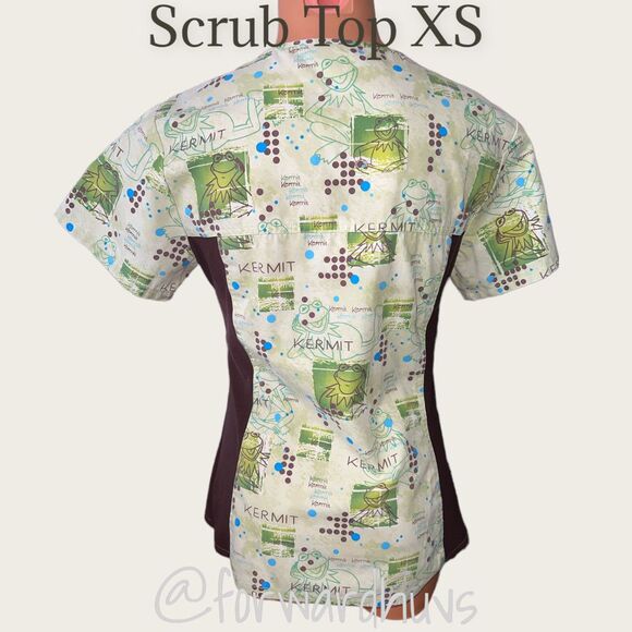 The Muppets Kermit the Frog Extra Small Scrub Top - Picture 3 of 9